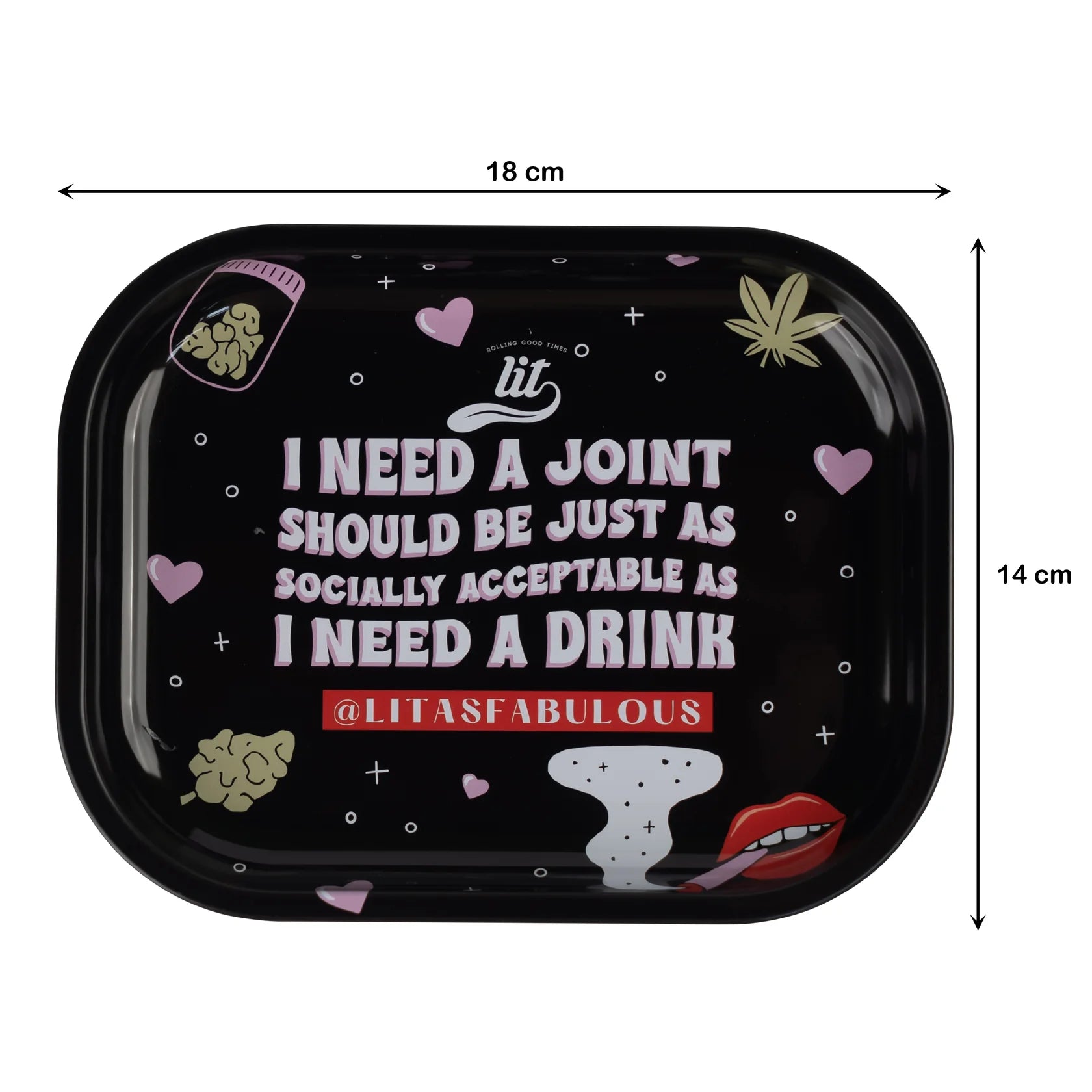 LIT METAL ROLLING TRAY