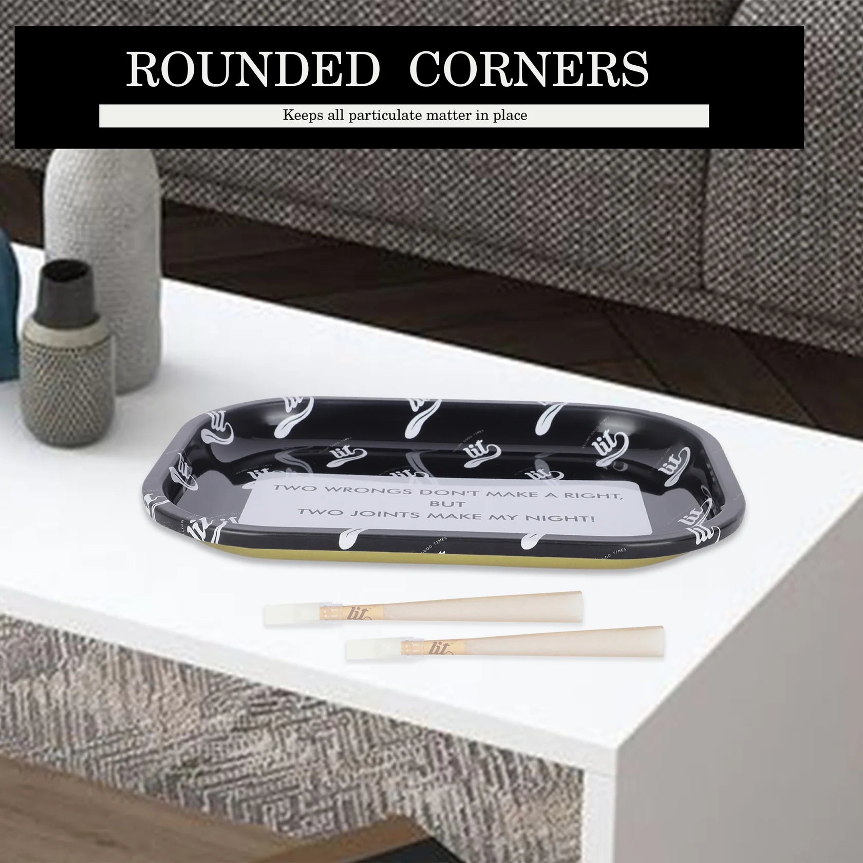 LIT METAL ROLLING TRAY