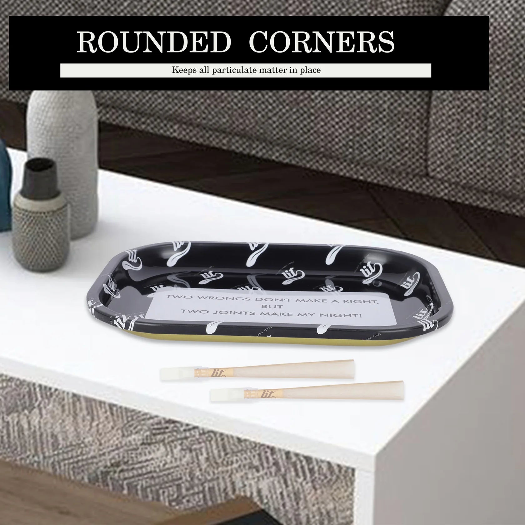 LIT METAL ROLLING TRAY