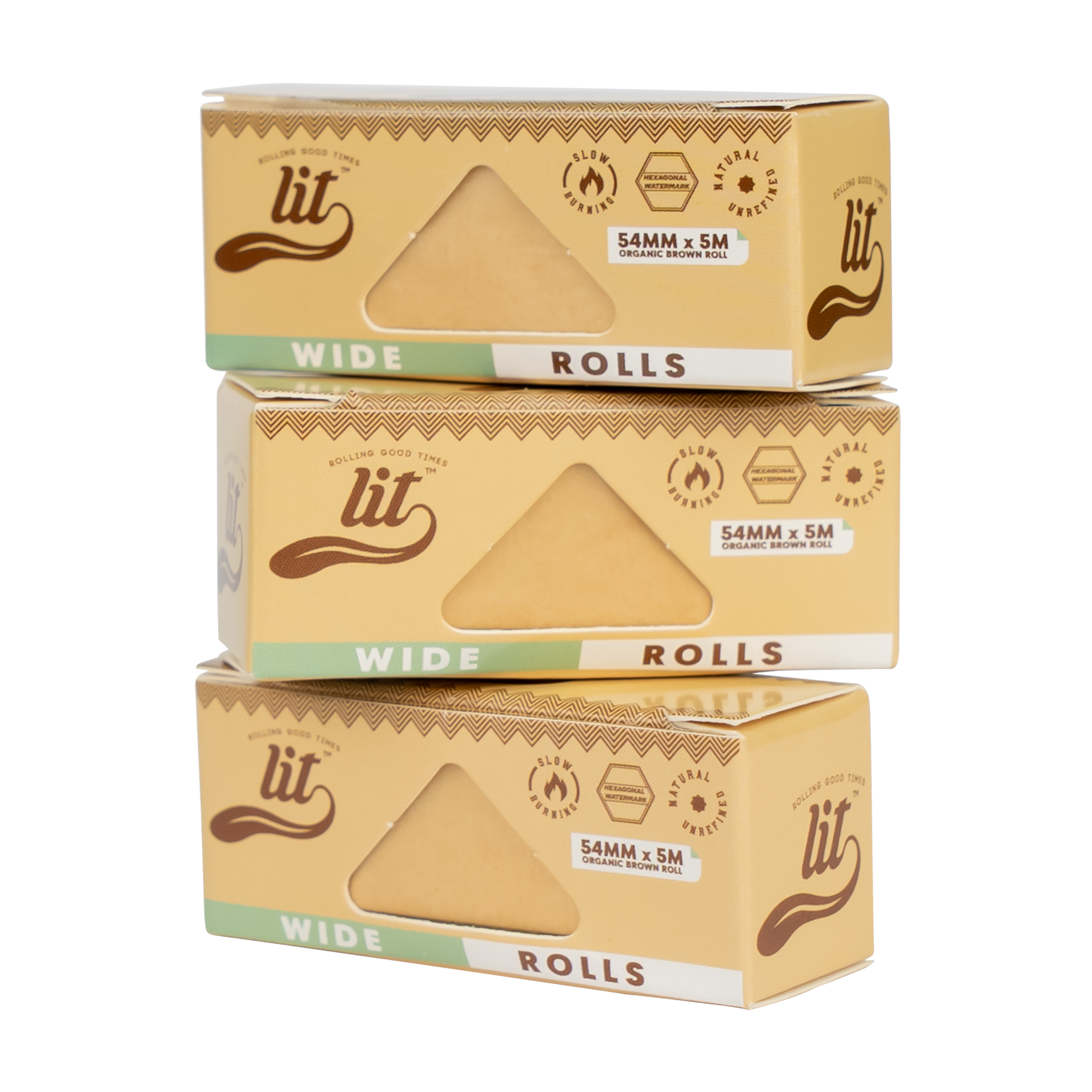 LIT WIDE ROLLS – Organic Brown Rolling paper roll • 54mm x 5M