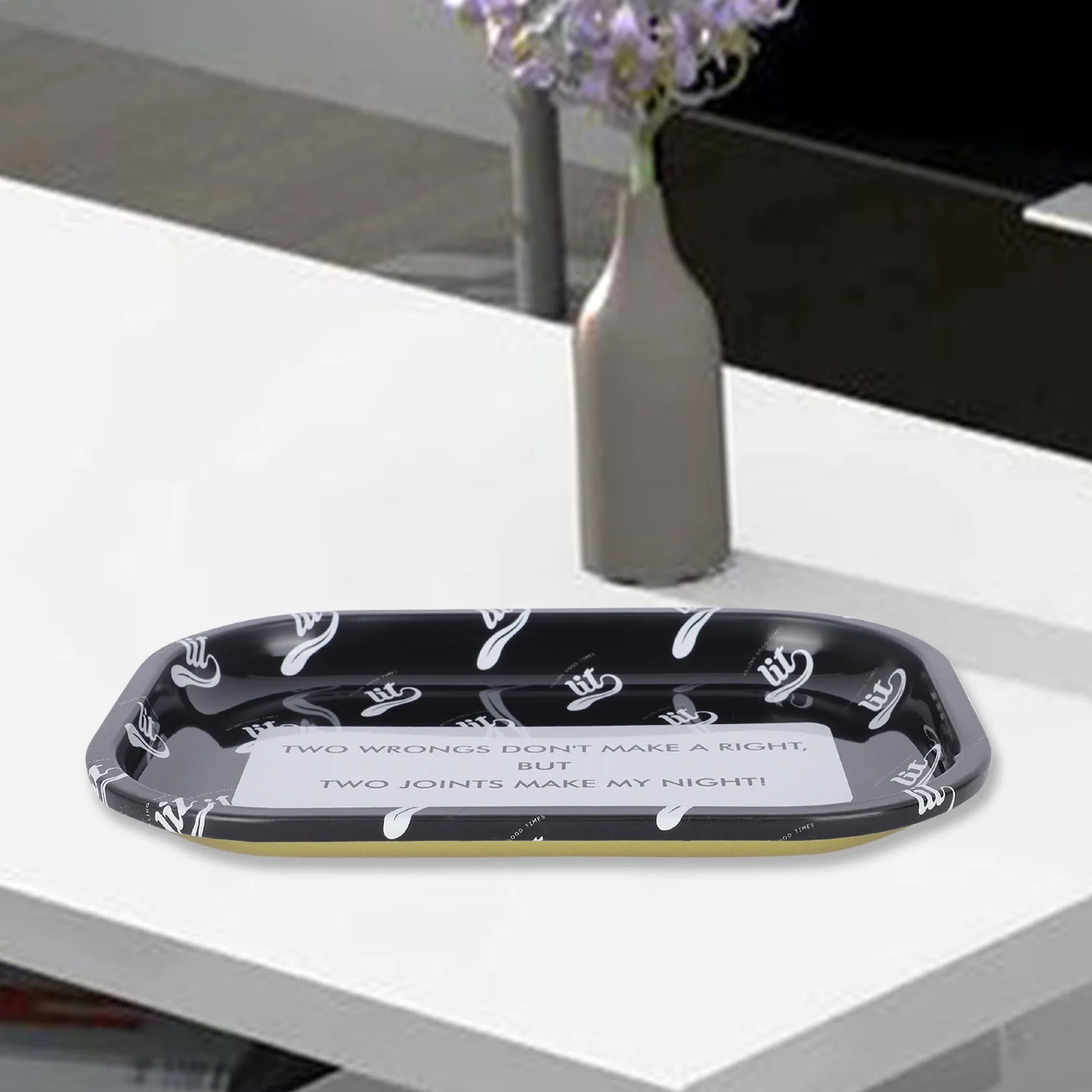 LIT METAL ROLLING TRAY