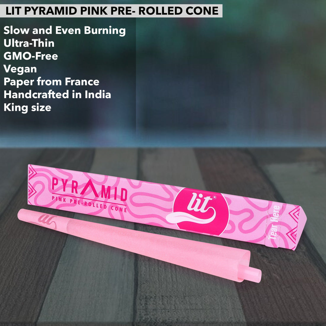 LIT PYRAMID PINK PRE ROLLED CONE