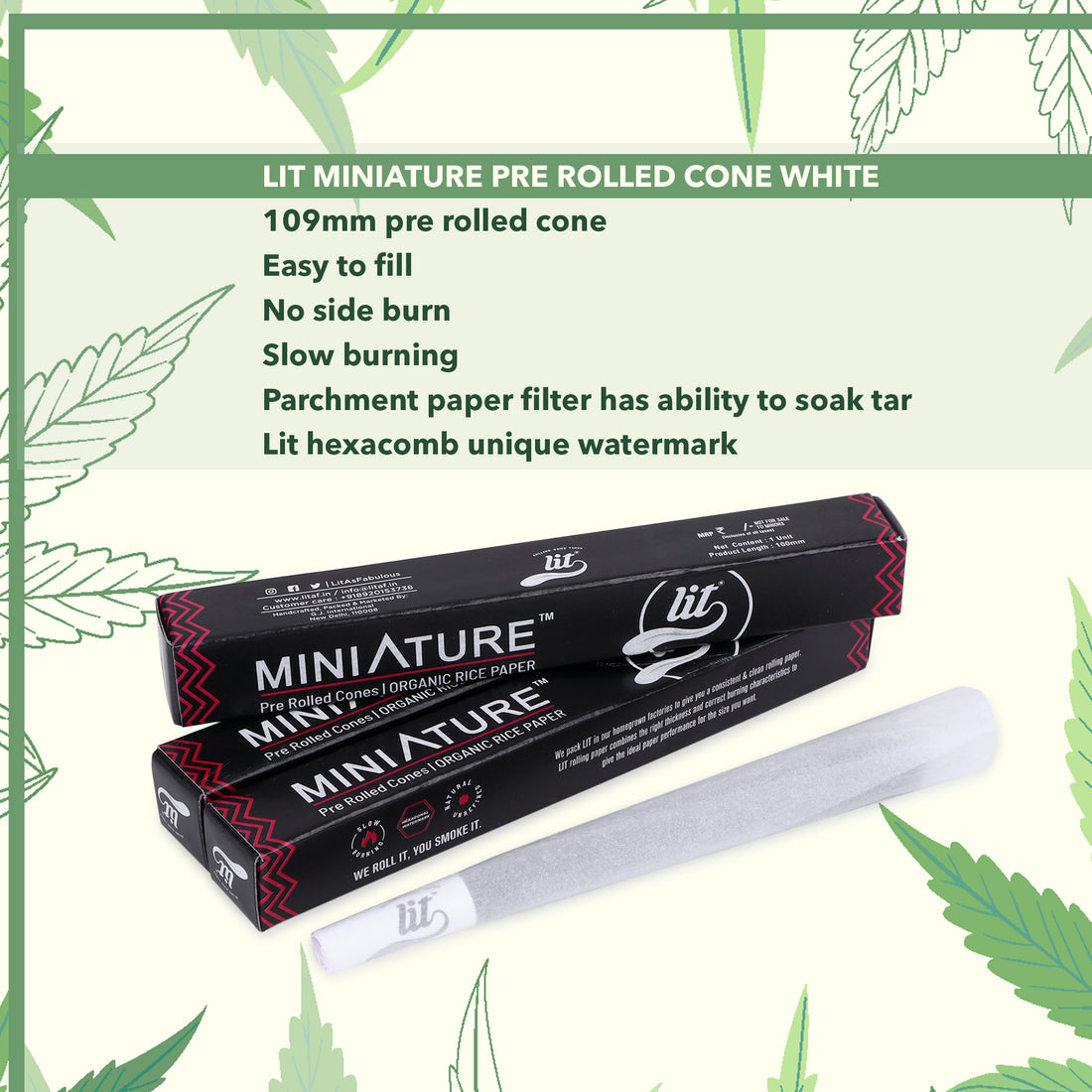 MINIATURE PRE-ROLL WHITE (55 CONES)