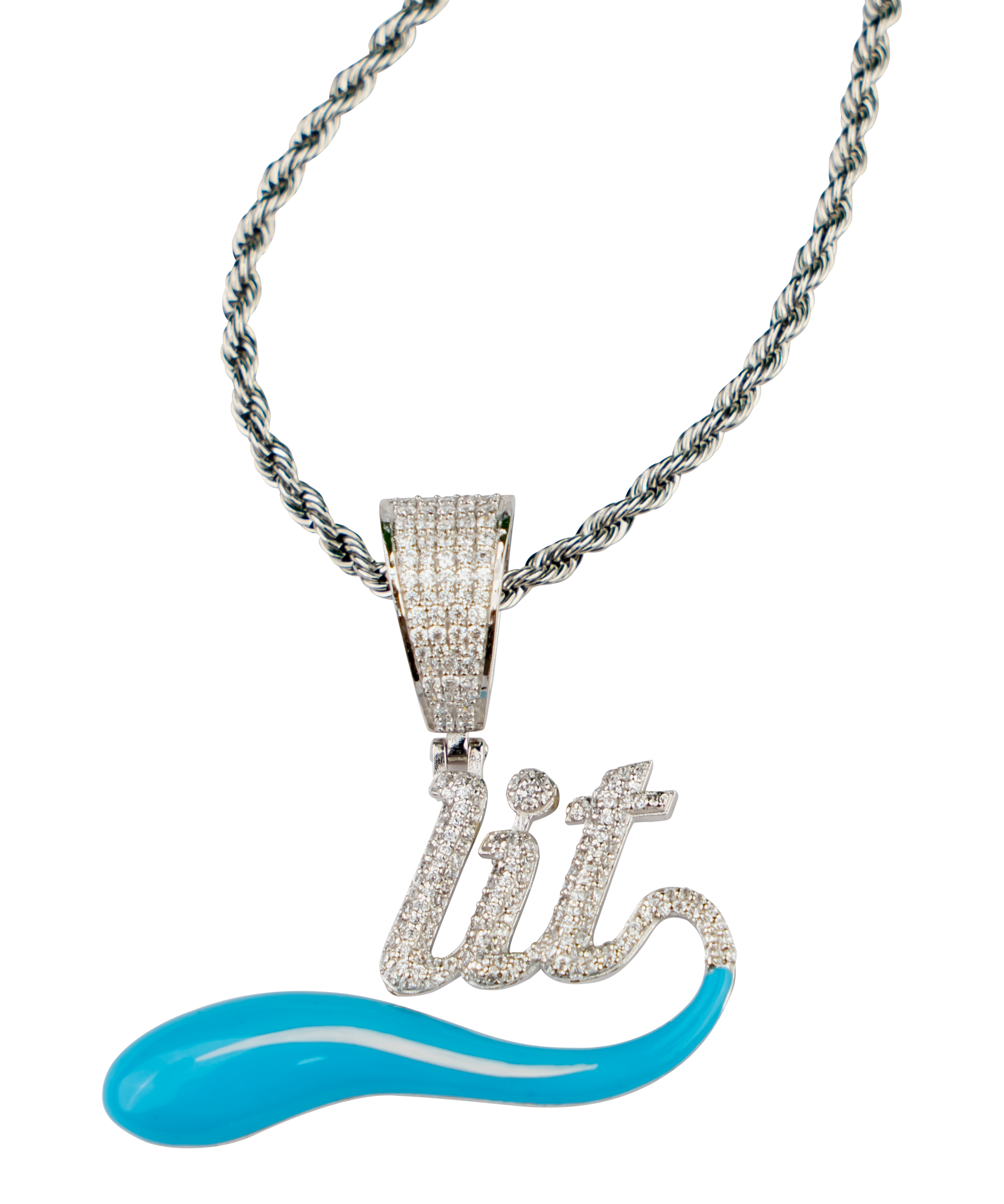 LIT BLUE DRIP PENDANT