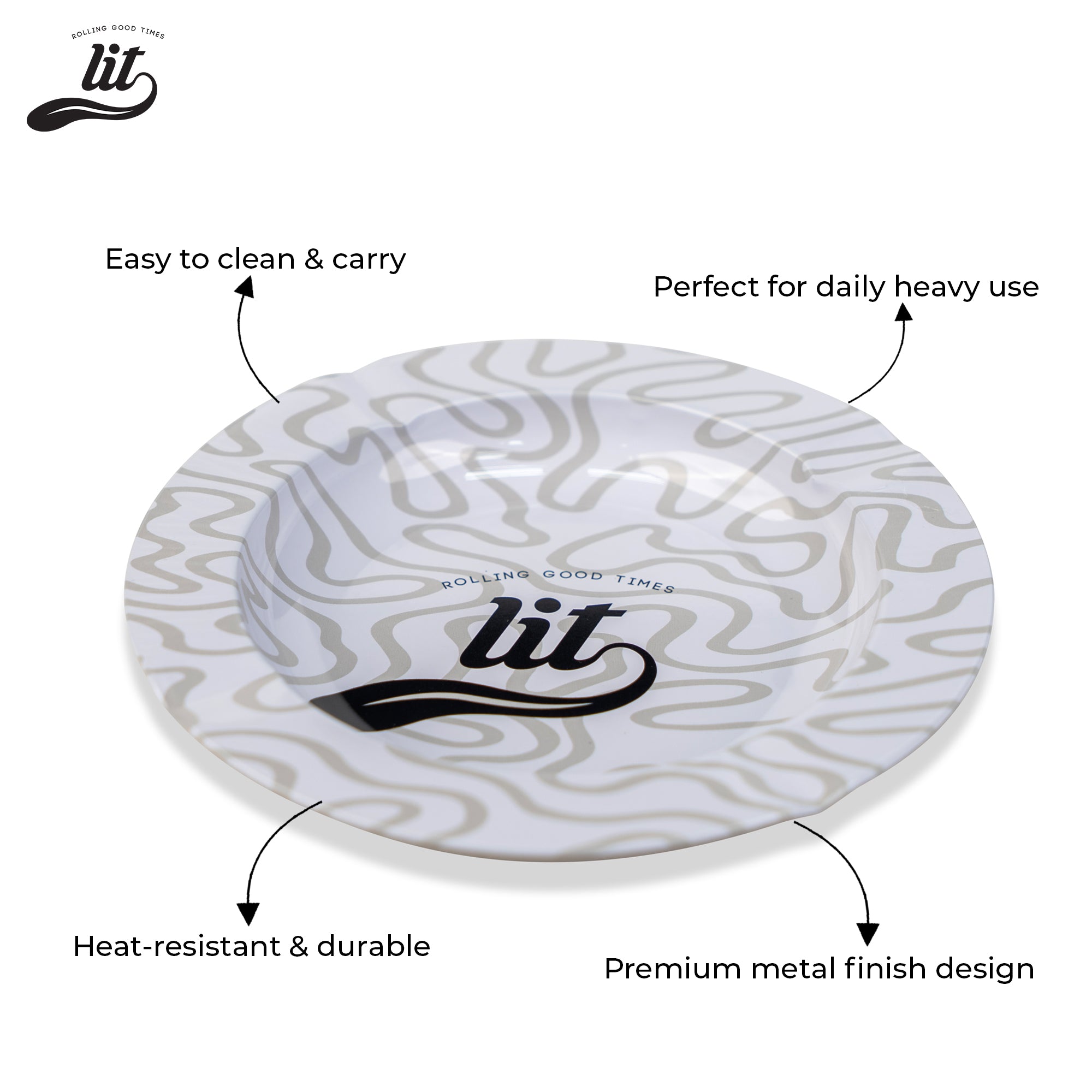 LIT Rolling Metal Ashtray