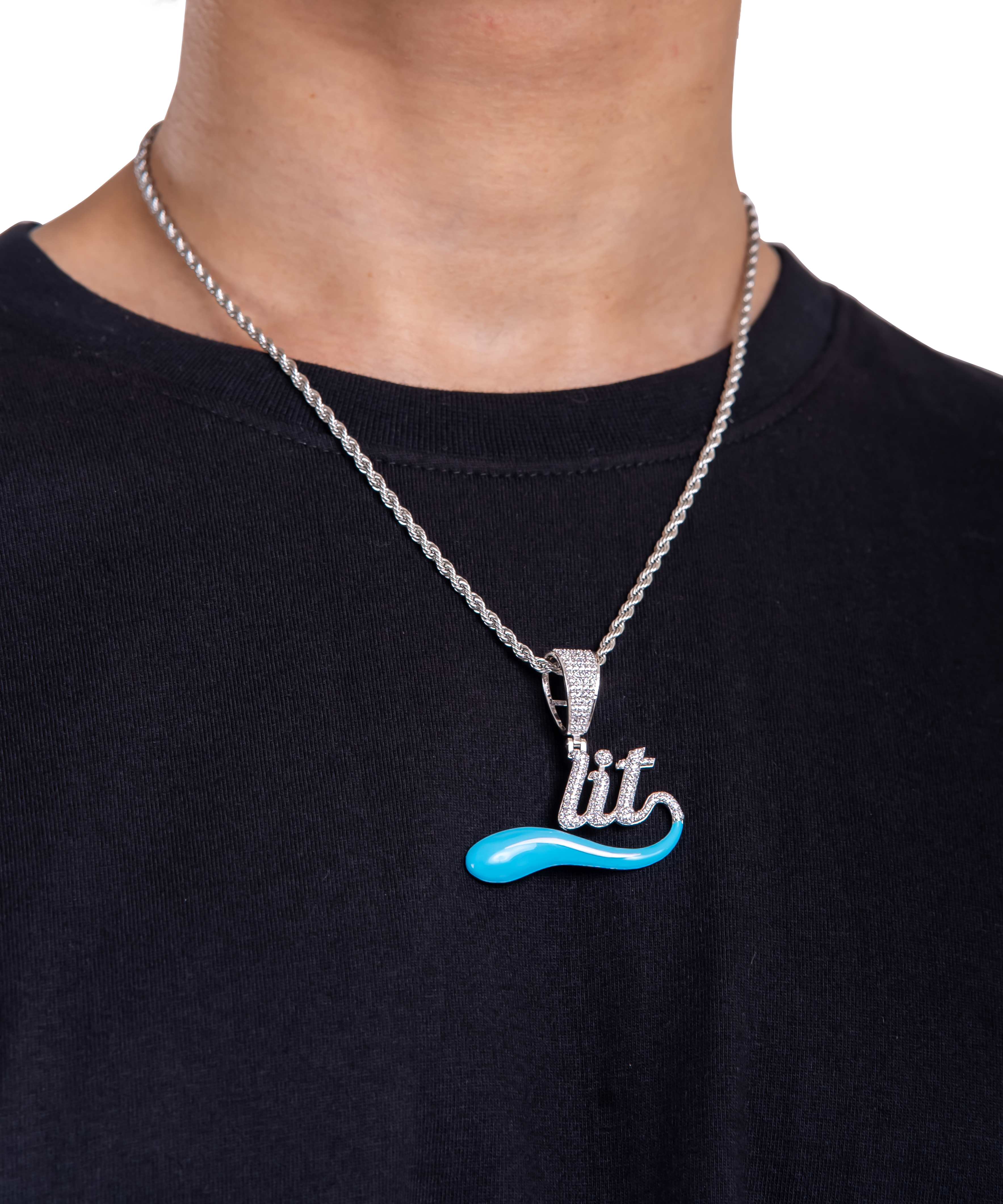 LIT BLUE DRIP PENDANT
