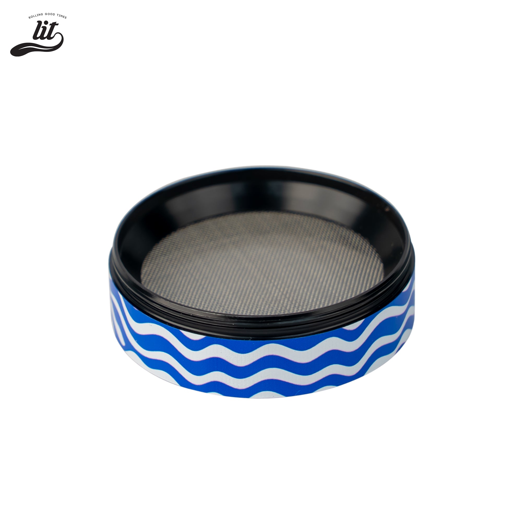 LIT I ROLL Better Than Cook Premium Metallic Herb Grinder (63mm) Herb Grinder | Herb Crusher | LITAF Accessories Blue & White