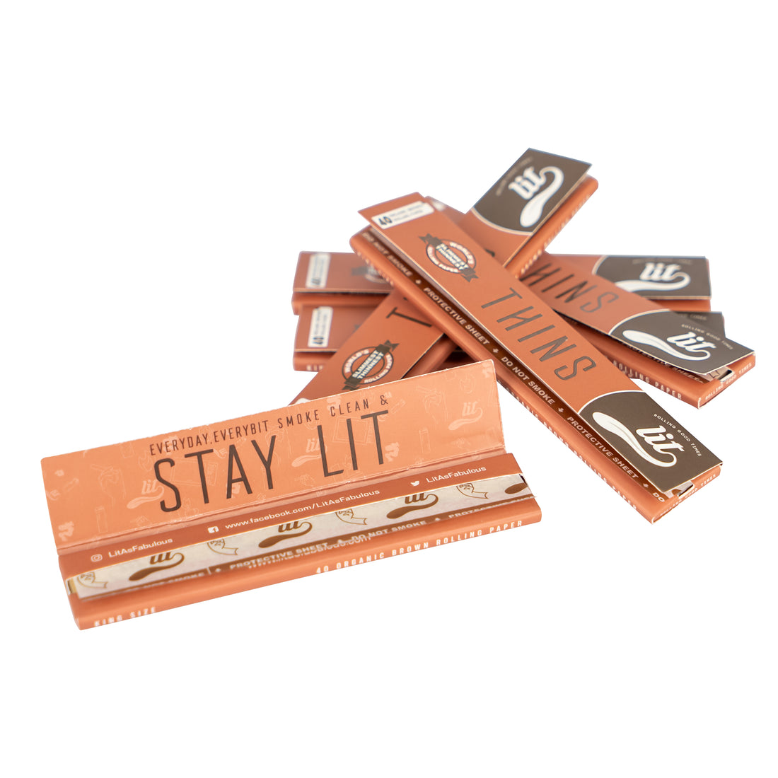 LIT THINS Booklet Each Pack 40 Rolling Paper Slim Rolling Paper(5 Booklets)