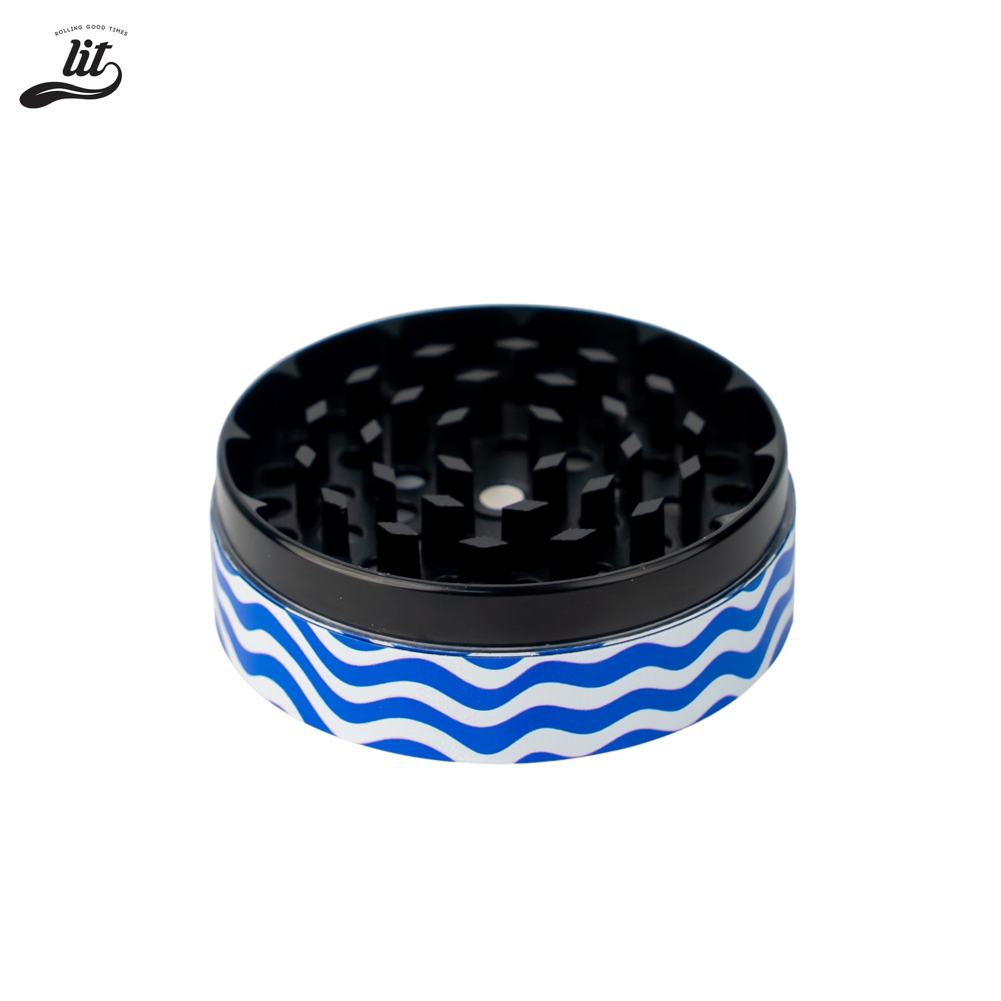 LIT I ROLL Better Than Cook Premium Metallic Herb Grinder (63mm) Herb Grinder | Herb Crusher | LITAF Accessories Blue & White