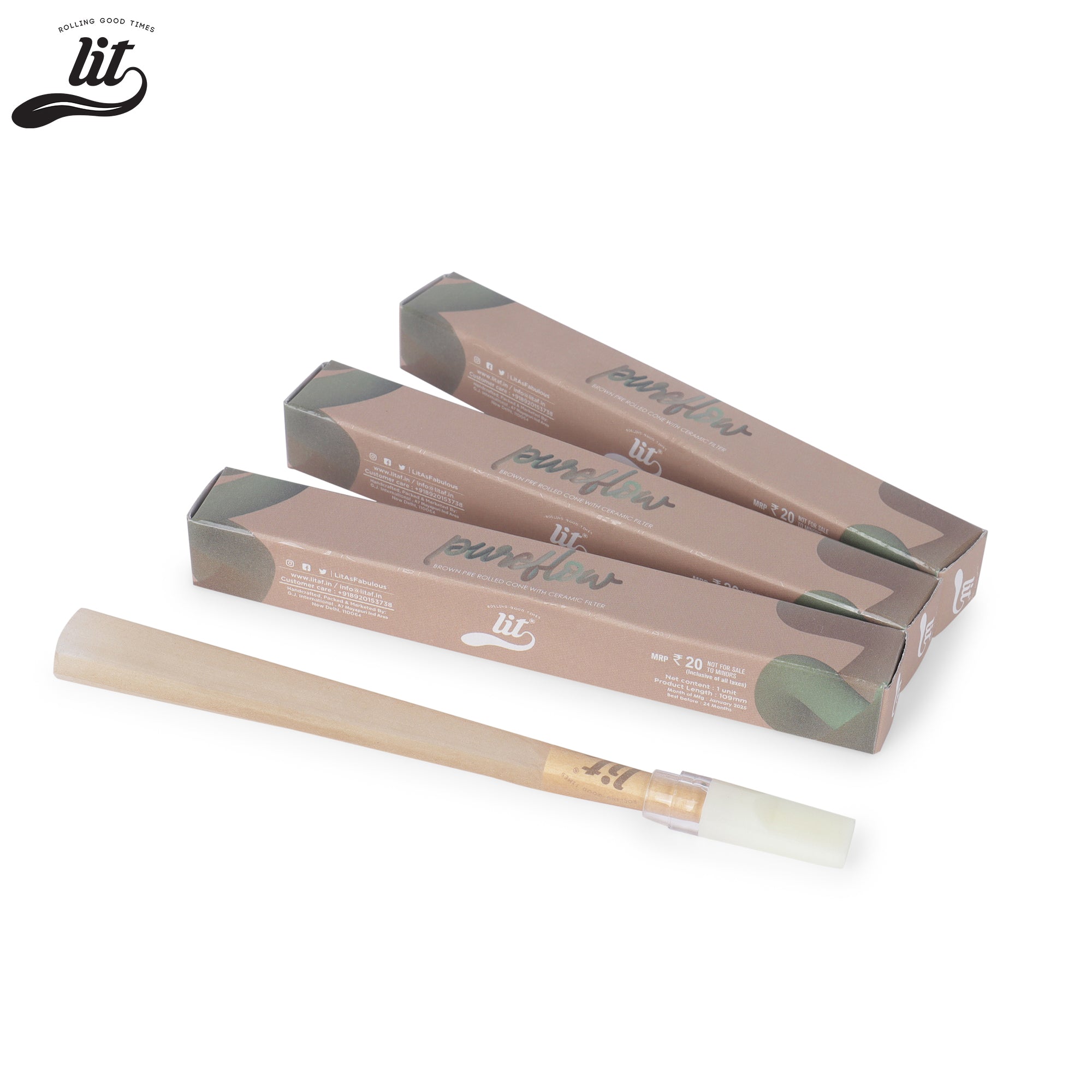 PUREFLOW BROWN PRE ROLLED CONES