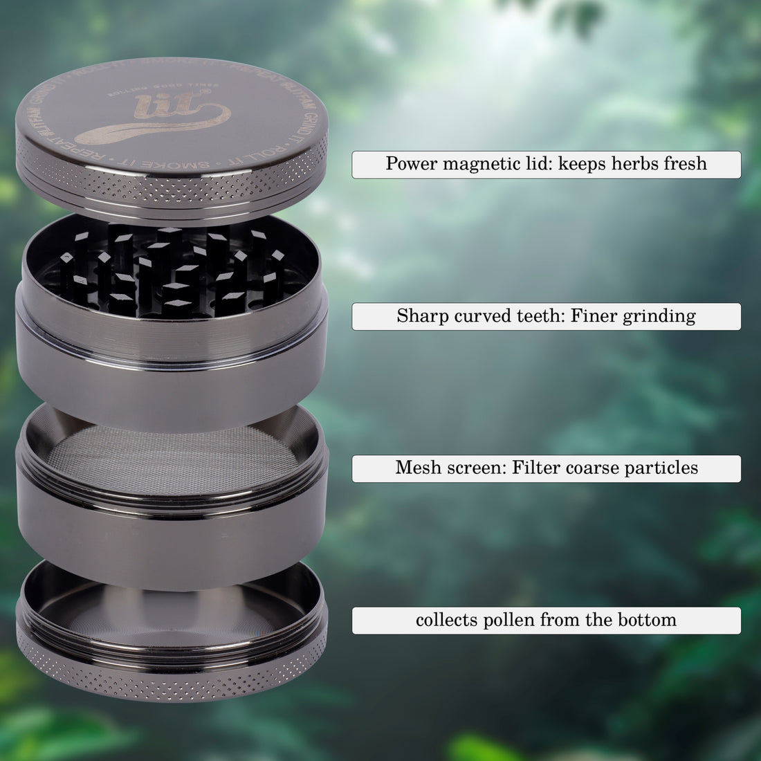 55MM GUN BLACK METAL HERB GRINDER