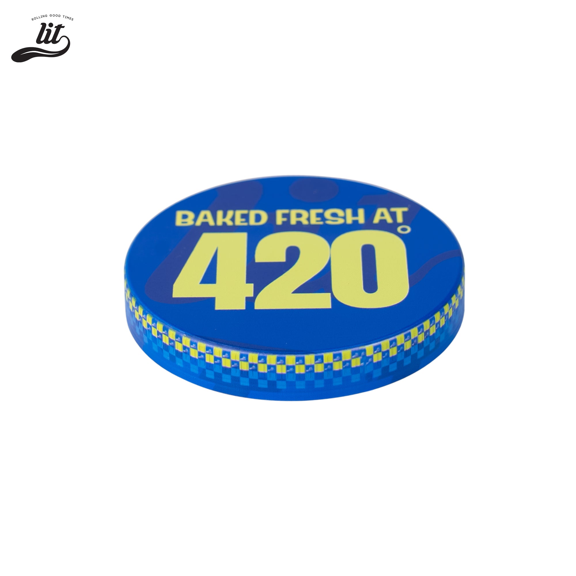 LIT Baked Fresh AT 420 Premium Metallic Herb Grinder (63mm) Herb Grinder | Herb Crusher | LITAF Accessories Blue