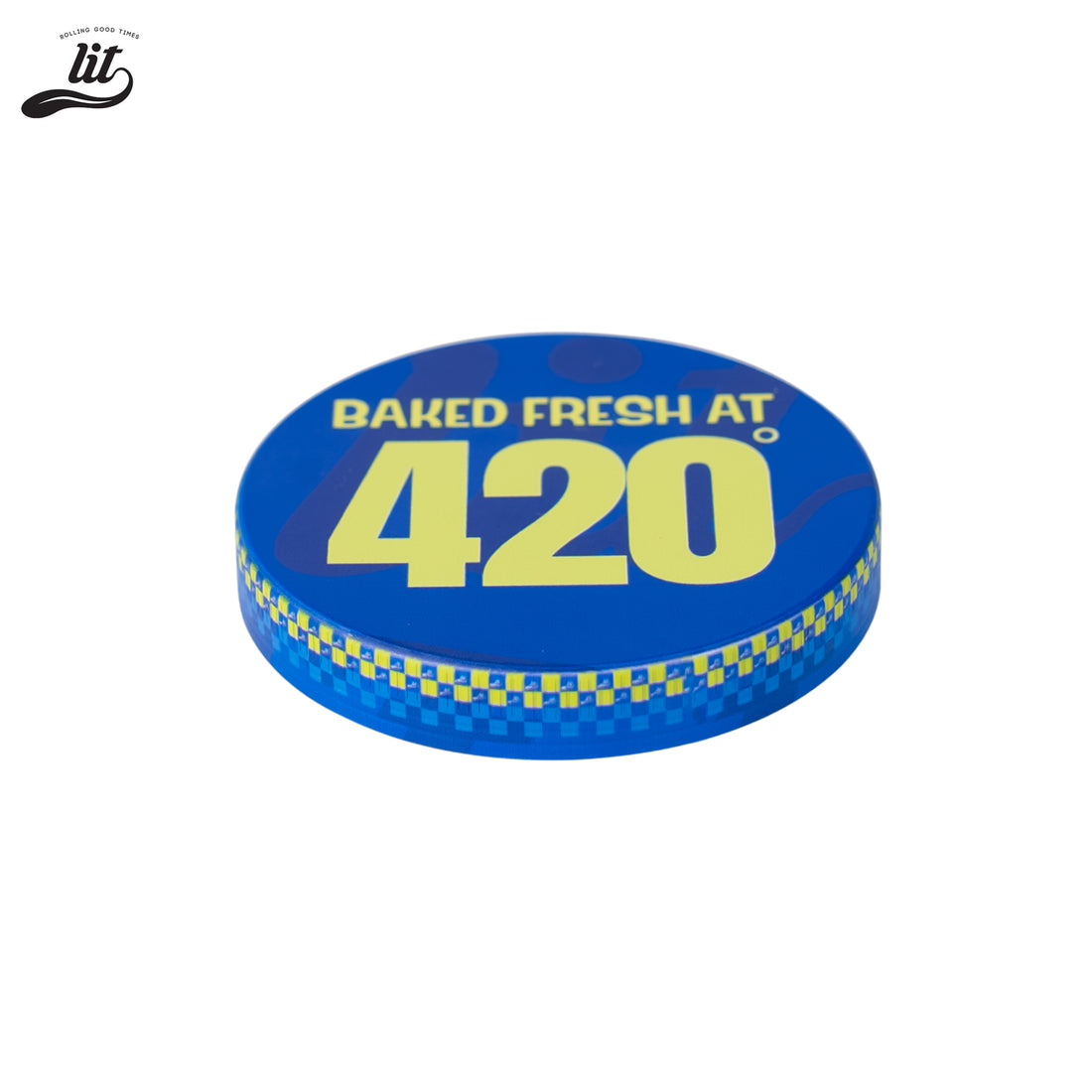 LIT Baked Fresh AT 420 Premium Metallic Herb Grinder (63mm) Herb Grinder | Herb Crusher | LITAF Accessories Blue