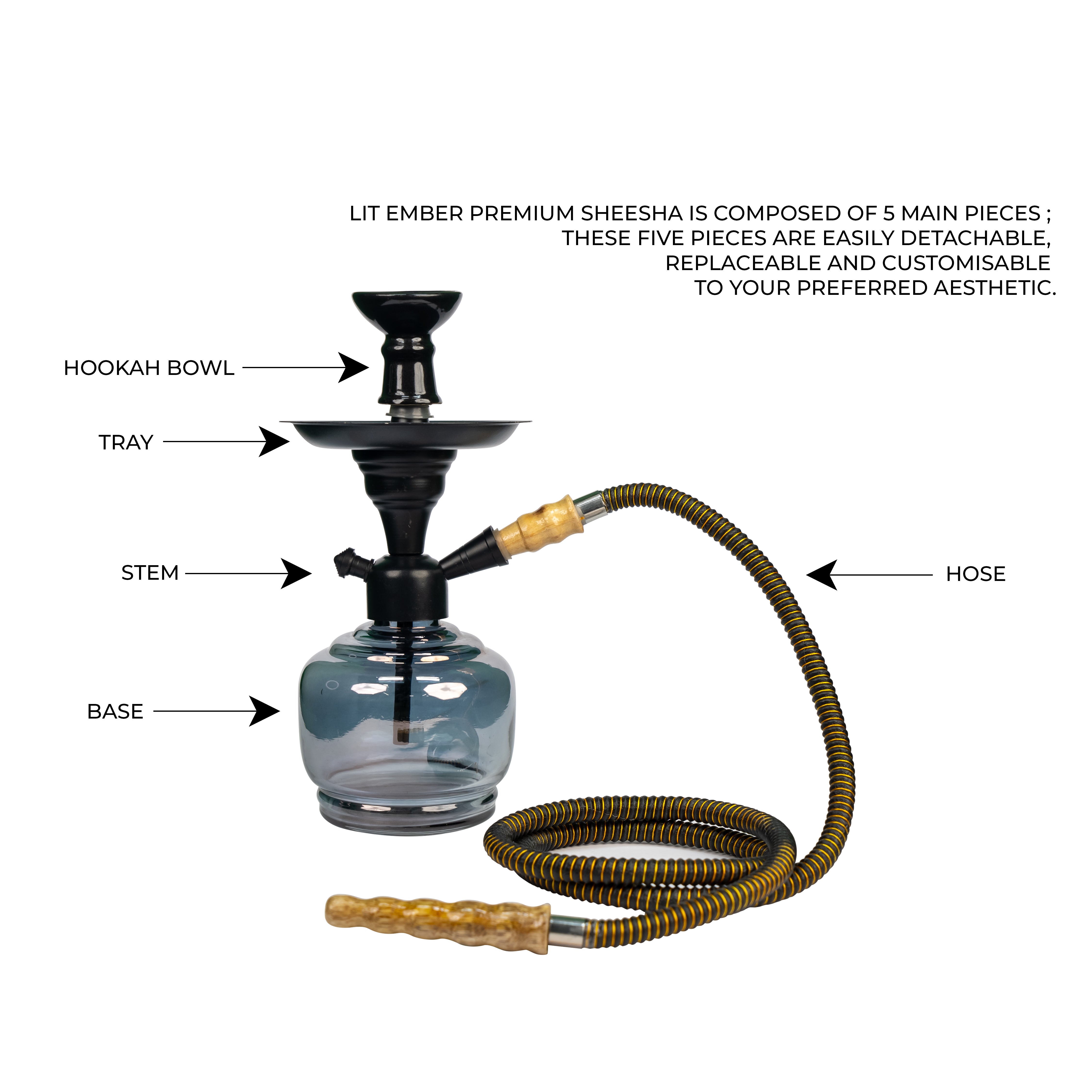 Lit Ember Premium Glass Hookah