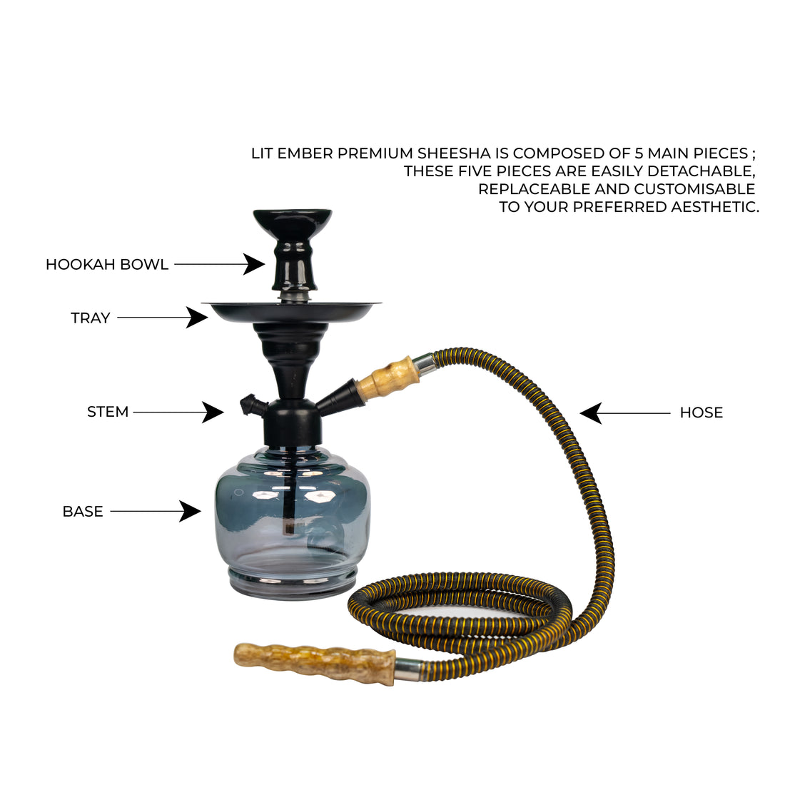 Lit Ember Premium Glass Hookah