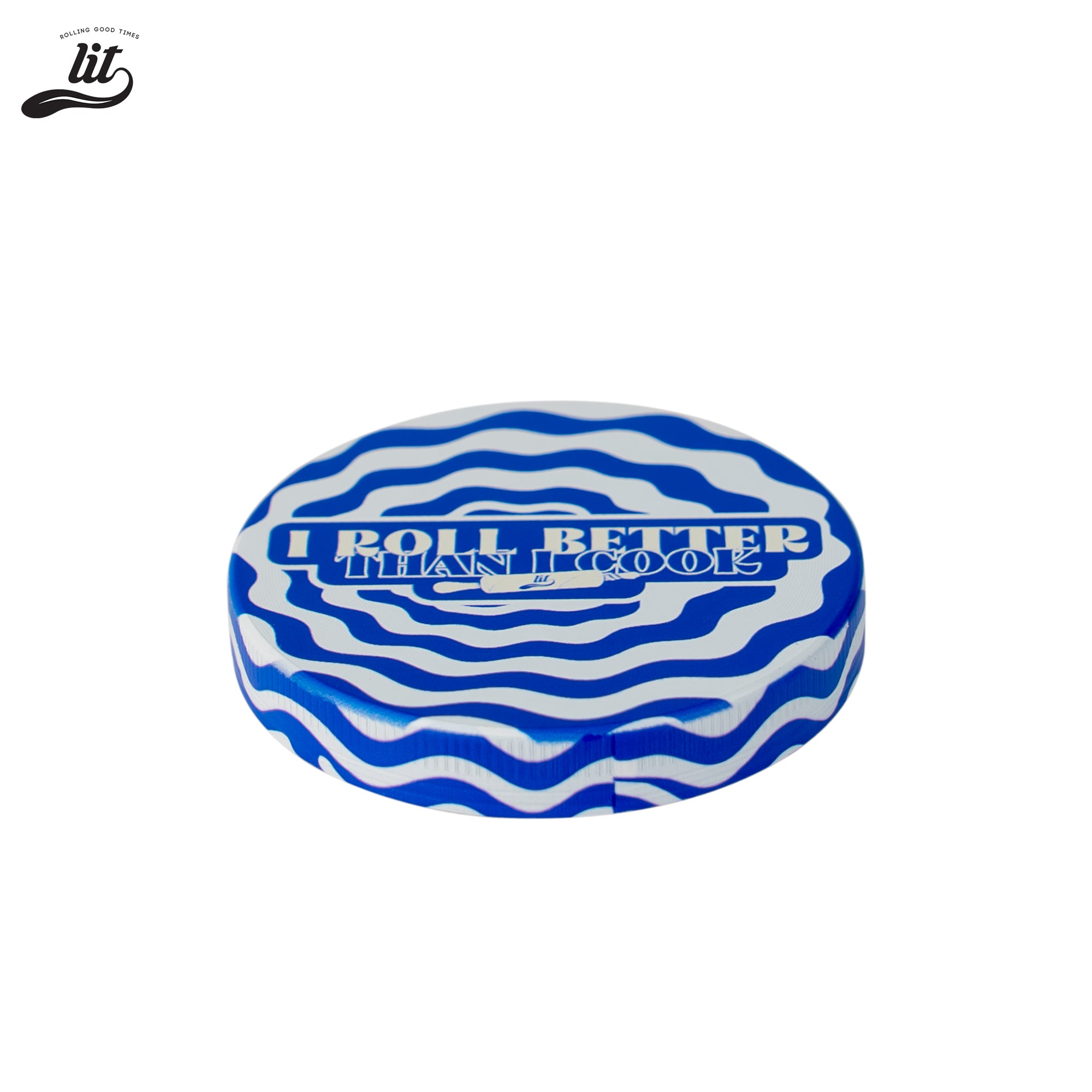 LIT I ROLL Better Than Cook Premium Metallic Herb Grinder (63mm) Herb Grinder | Herb Crusher | LITAF Accessories Blue & White
