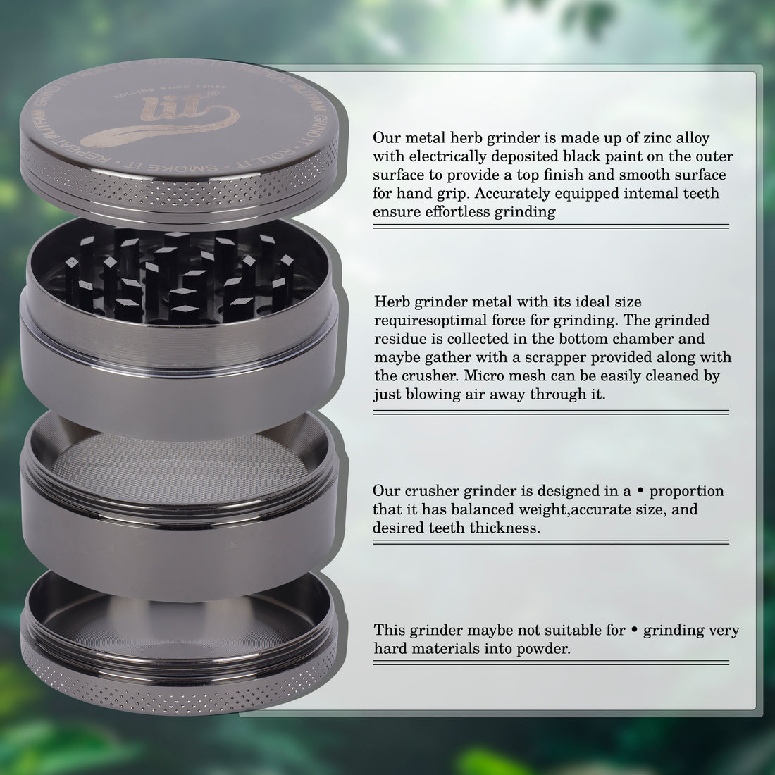 55MM GUN BLACK METAL HERB GRINDER