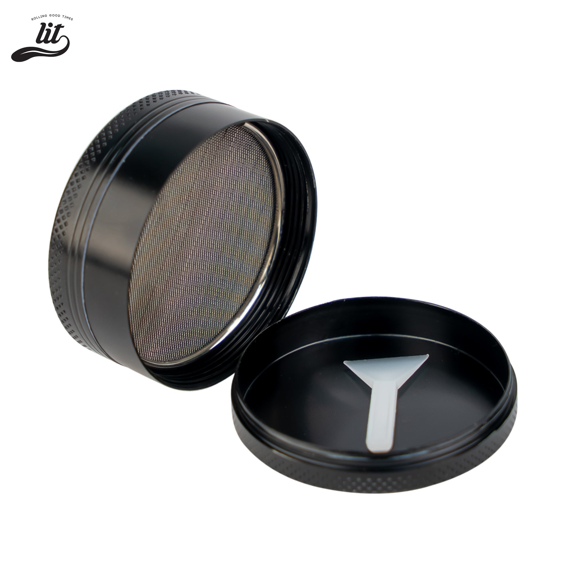 LIT I ROLL Better Than Cook Premium Metallic Herb Grinder (50mm) Herb Grinder | Herb Crusher | LITAF Accessories Black
