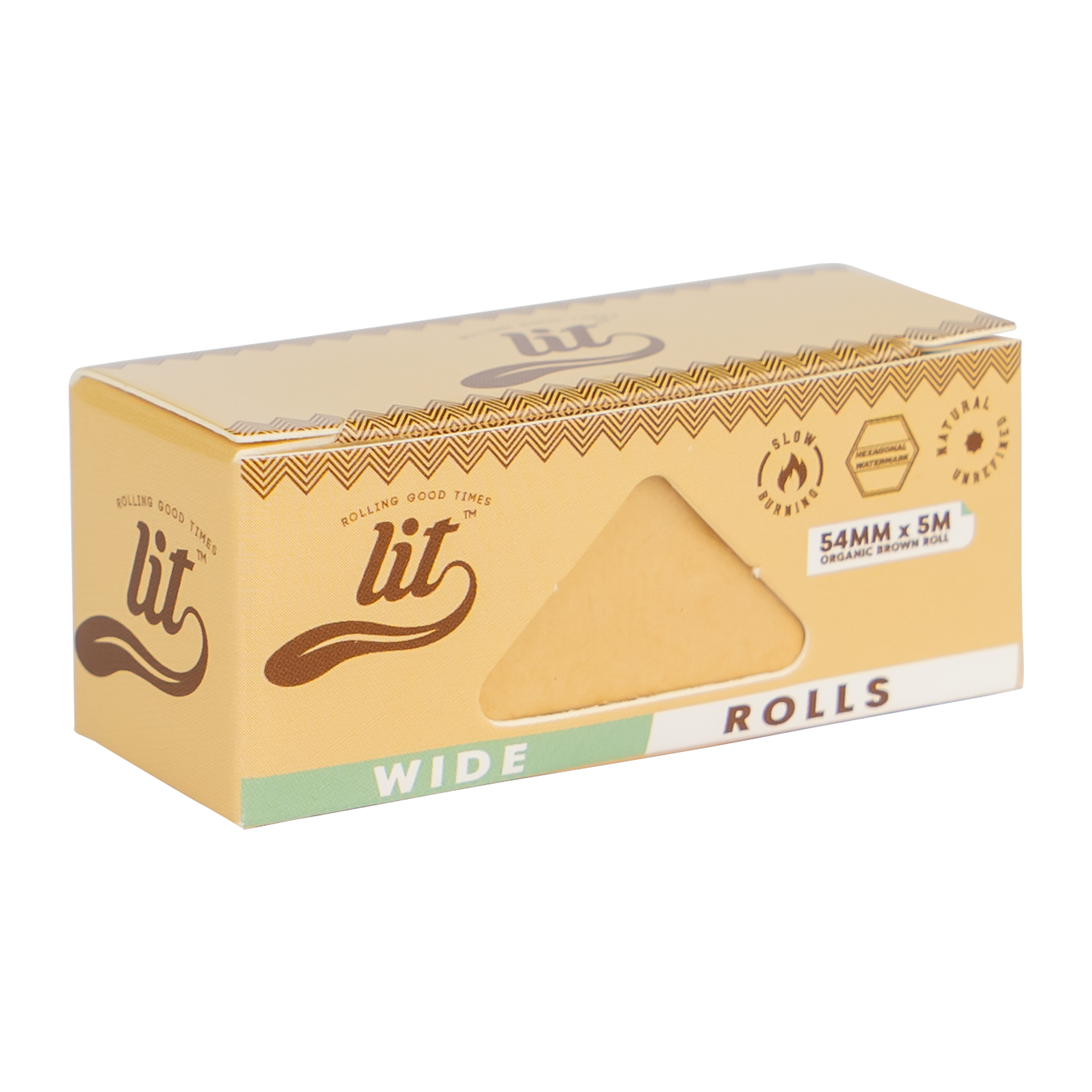 LIT WIDE ROLLS – Organic Brown Rolling paper roll • 54mm x 5M