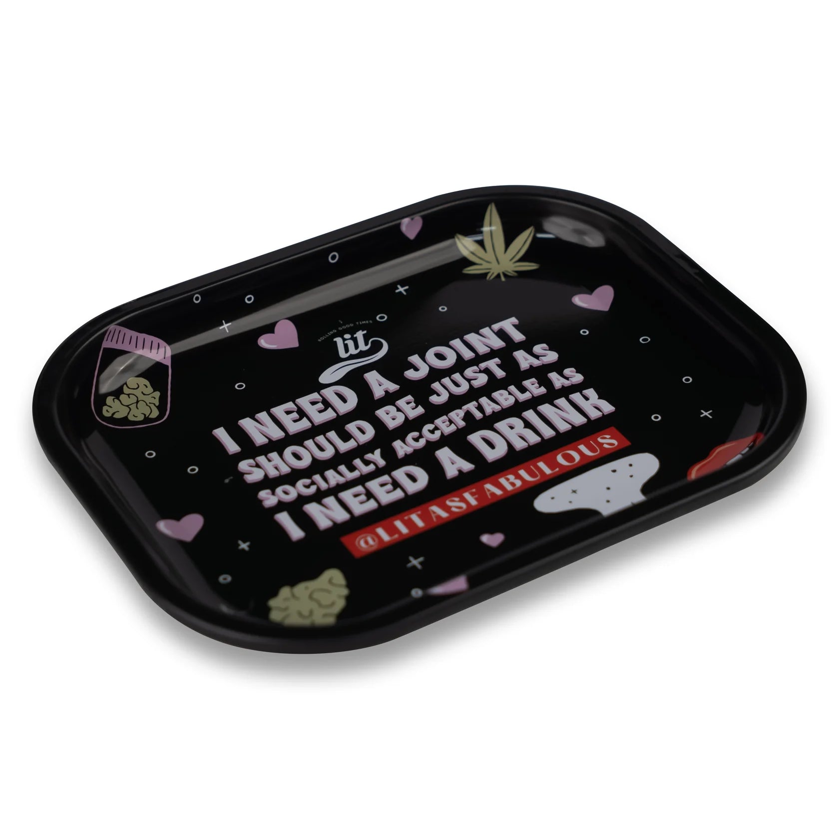 LIT METAL ROLLING TRAY