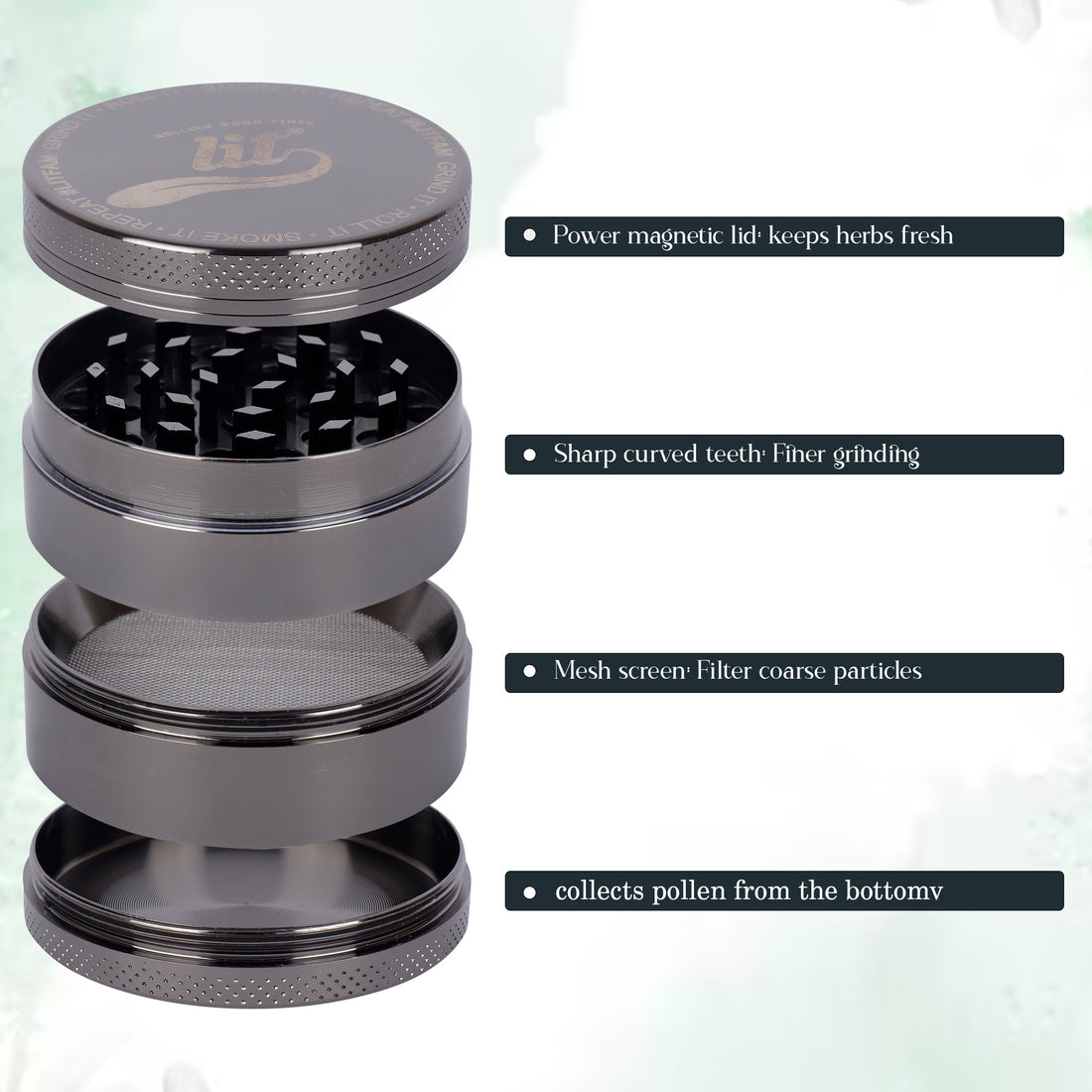 55MM GUN BLACK METAL HERB GRINDER