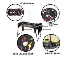 LIT CONE LOADER METAL ROLLING TRAY WITH STAND: