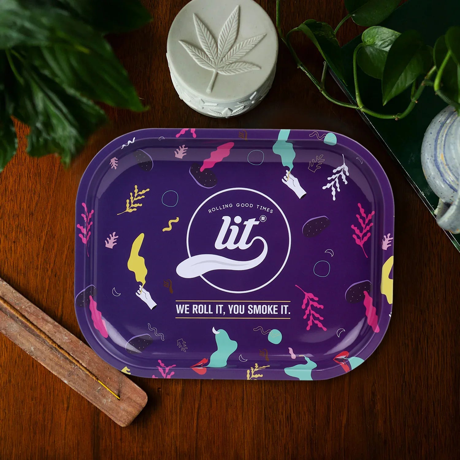 LIT METAL ROLLING TRAY
