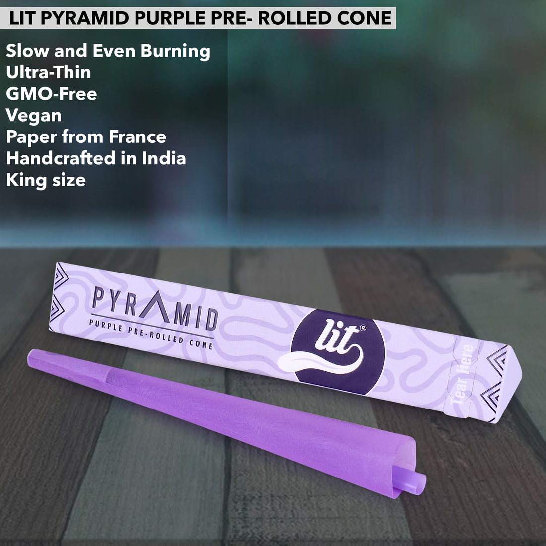 LIT PYRAMID PURPLE PRE ROLLED CONE