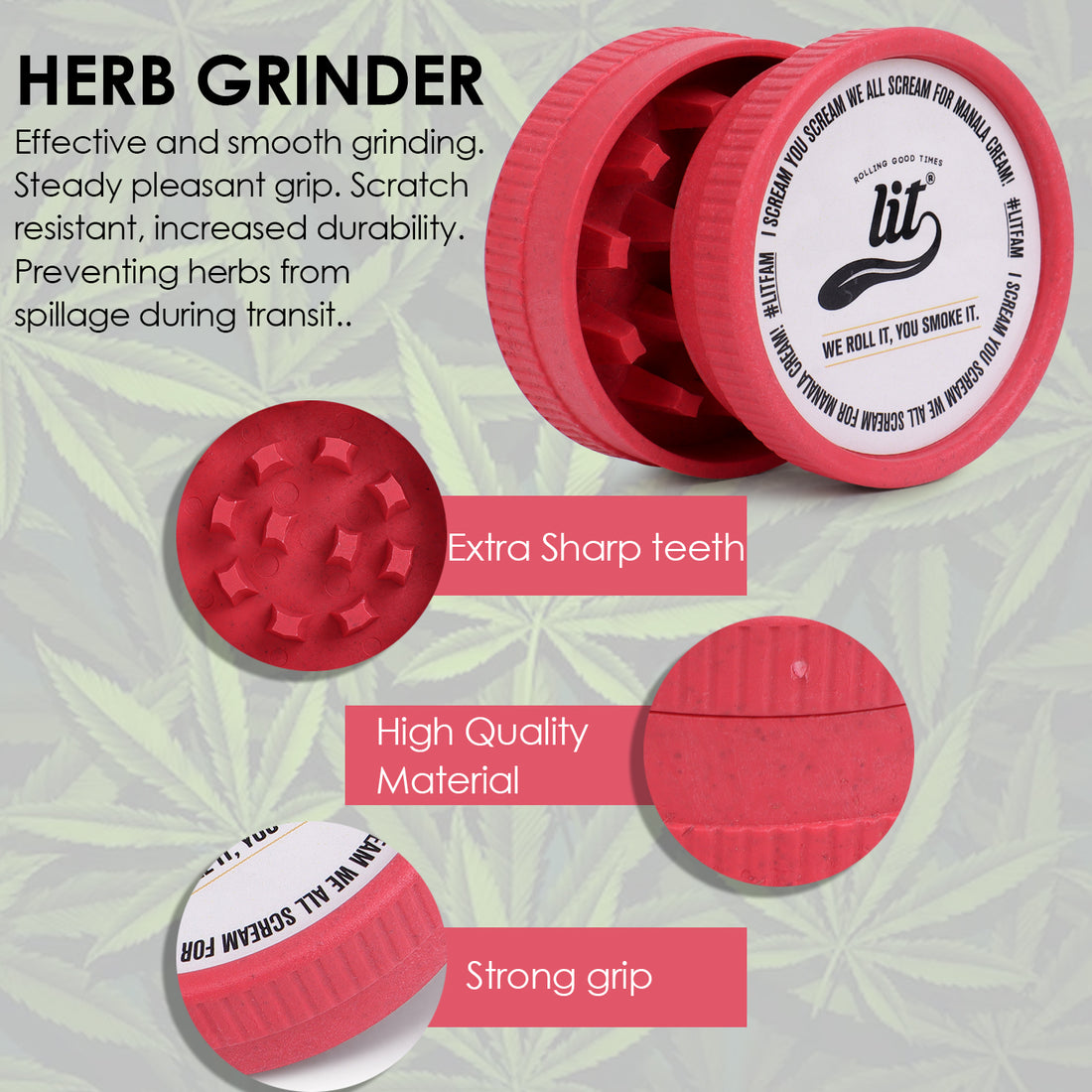 LIT BIODEGRADABLE HERB GRINDER - ECO-FRIENDLY GRINDING SOLUTION FOR FRESH HERBS