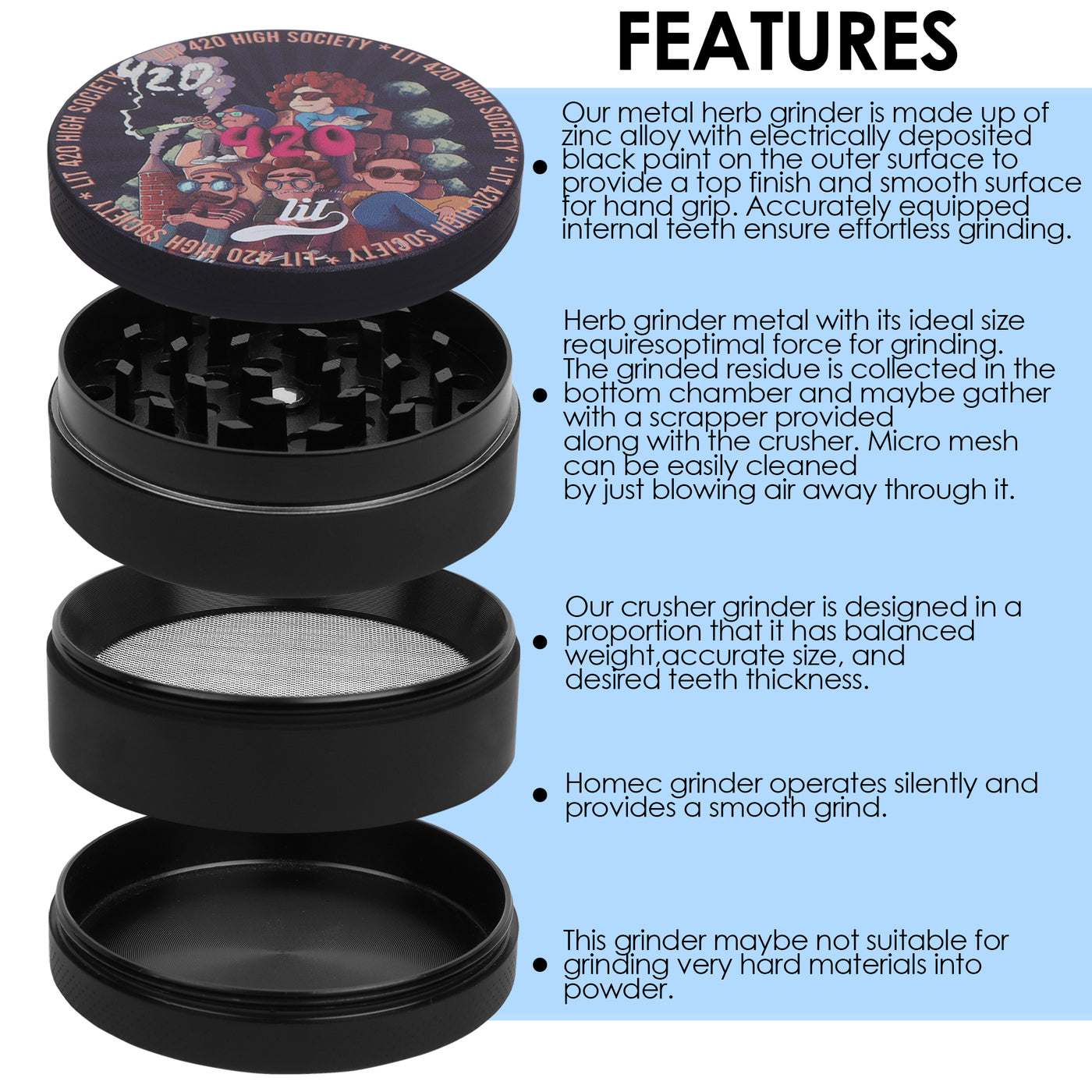 tobacco grinder sizes Premium 2-Piece Weed Herb Grinder, Grind Eeze Herb